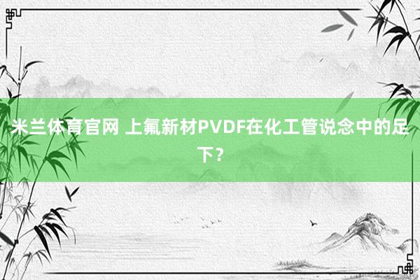米兰体育官网 上氟新材PVDF在化工管说念中的足下？