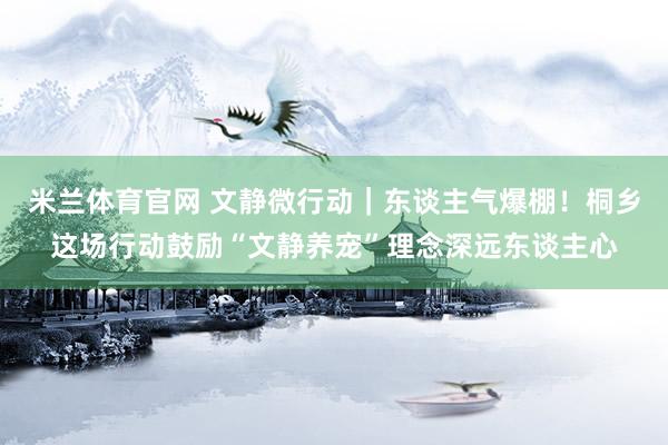 米兰体育官网 文静微行动｜东谈主气爆棚！桐乡这场行动鼓励“文静养宠”理念深远东谈主心