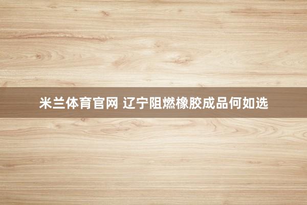 米兰体育官网 辽宁阻燃橡胶成品何如选